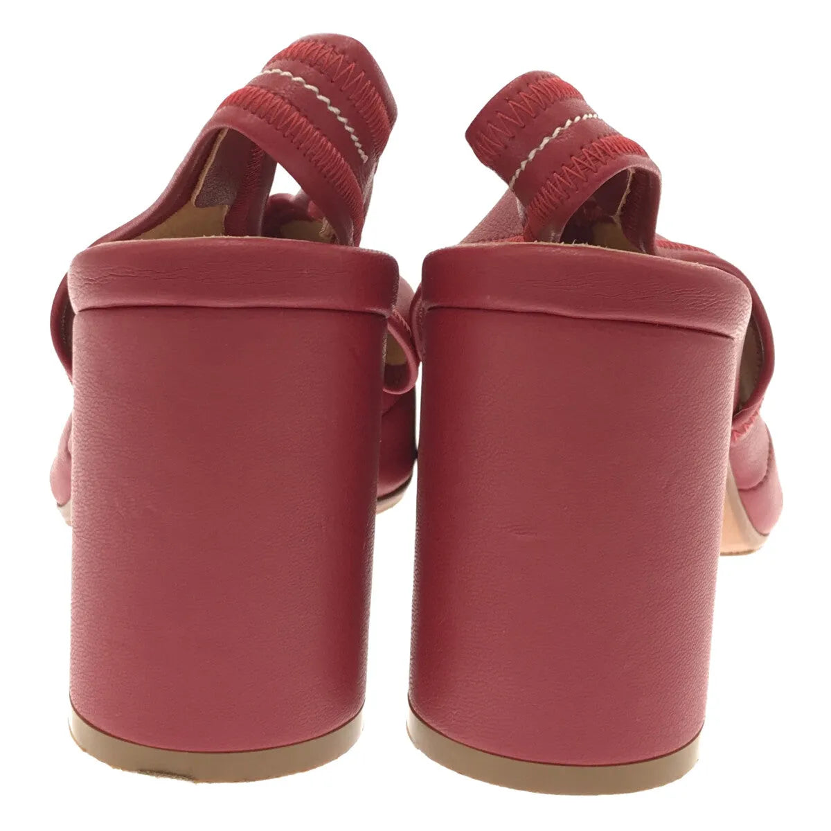 【美品】  MM6 Maison Margiela / エムエムシックスメゾンマルジェラ | アンクルストラップ ヒールサンダル | 36 | エンジ | レディース