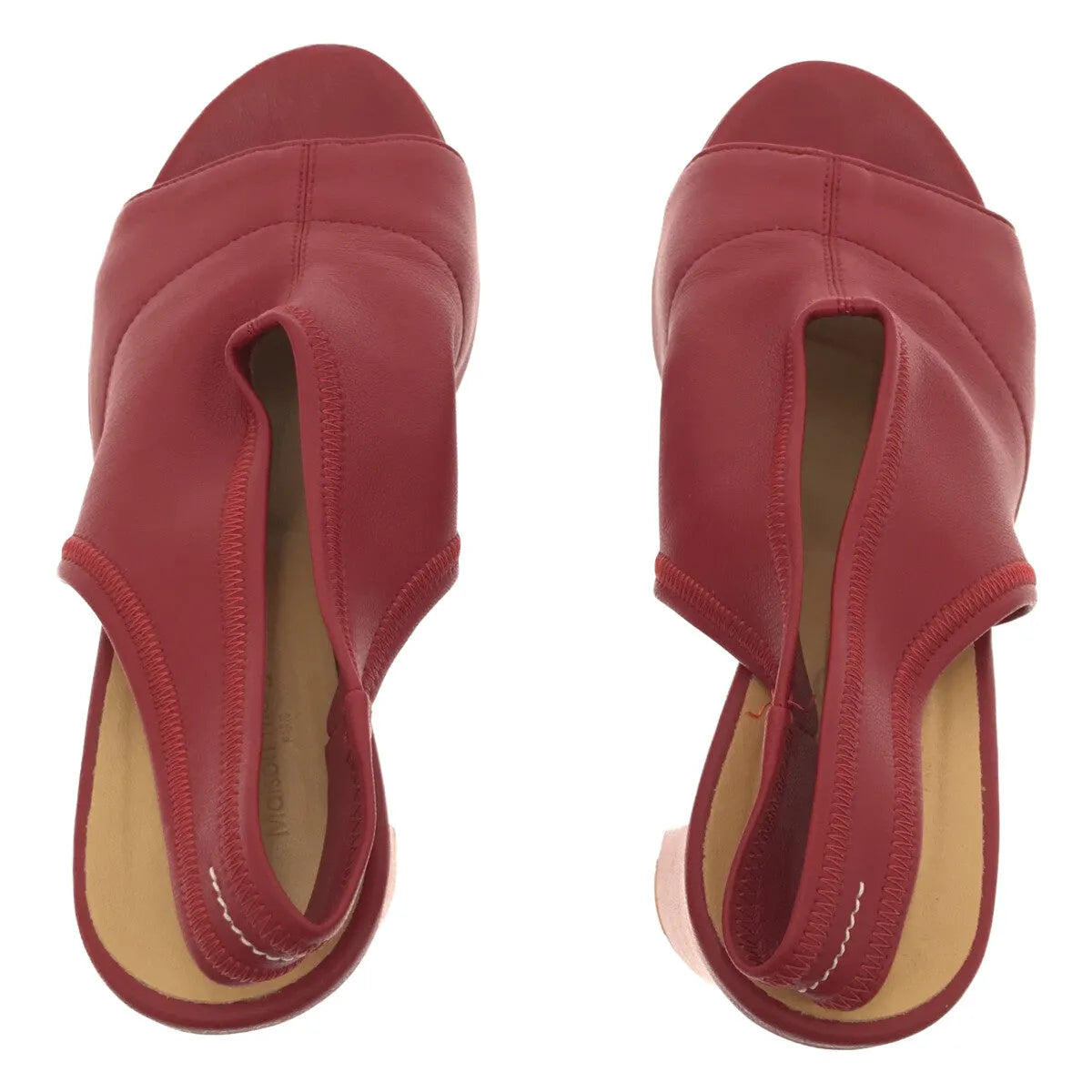 【美品】  MM6 Maison Margiela / エムエムシックスメゾンマルジェラ | アンクルストラップ ヒールサンダル | 36 | エンジ | レディース