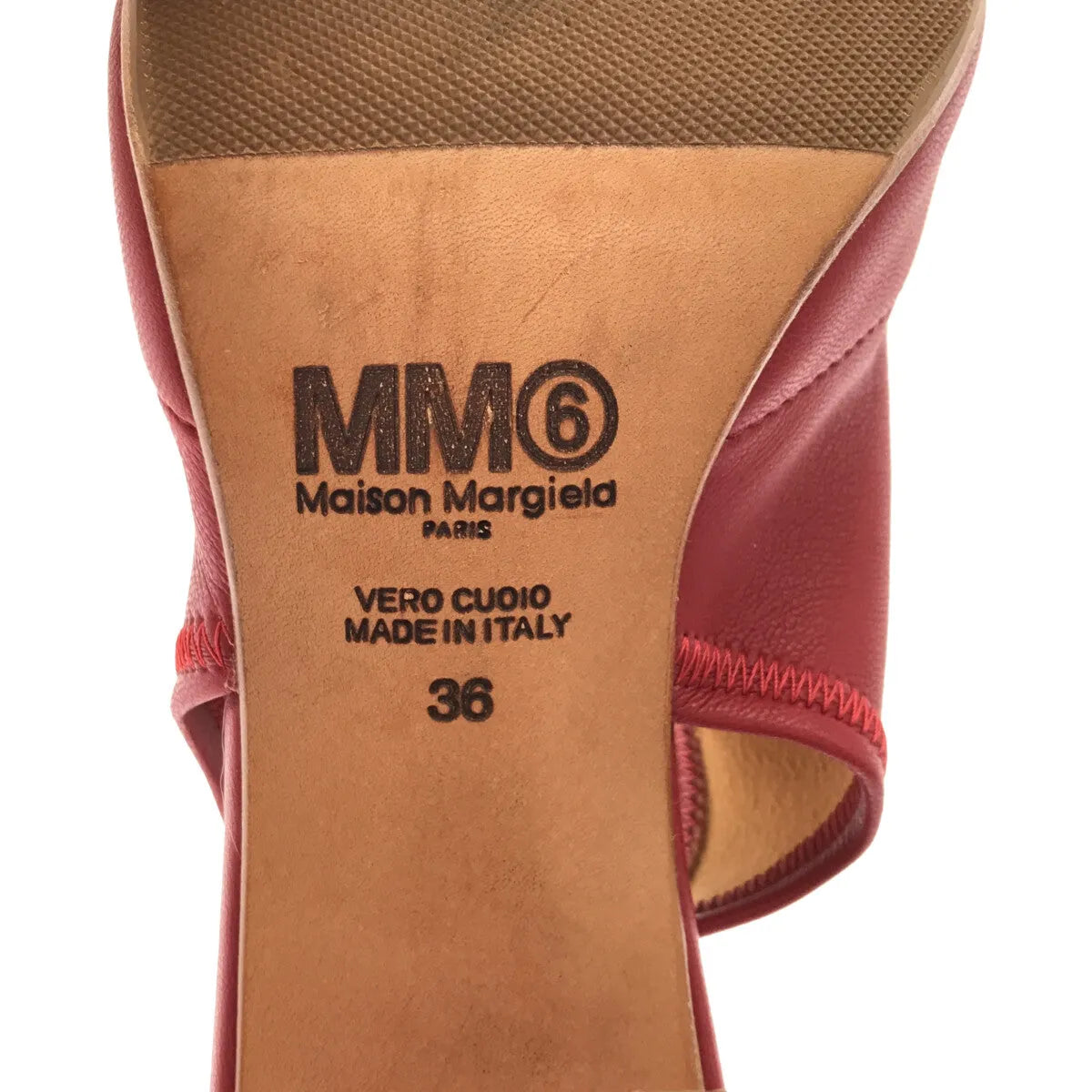 [品相良好] MM6 Maison Margiela / MM6 Maison Margiela |踝帶高跟涼鞋 |尺寸 36 |勃艮第 |女性的