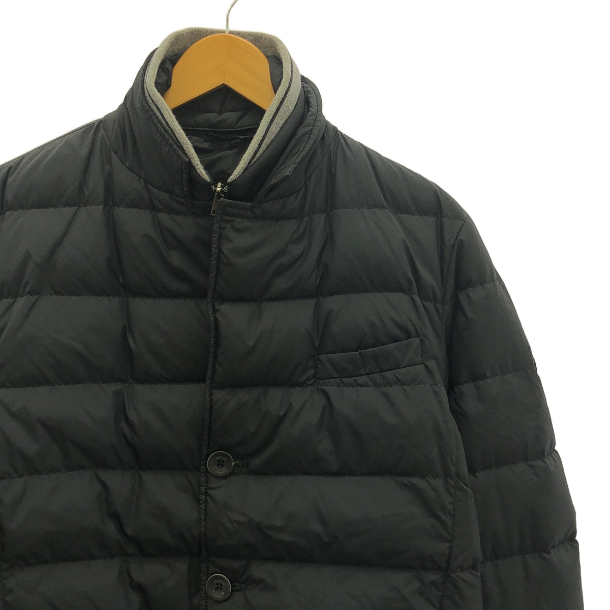 HERNO / 헤르노 | POLAR TECH 칼라 착탈 가능 다운 재킷 | 48 | 블랙 | 남성