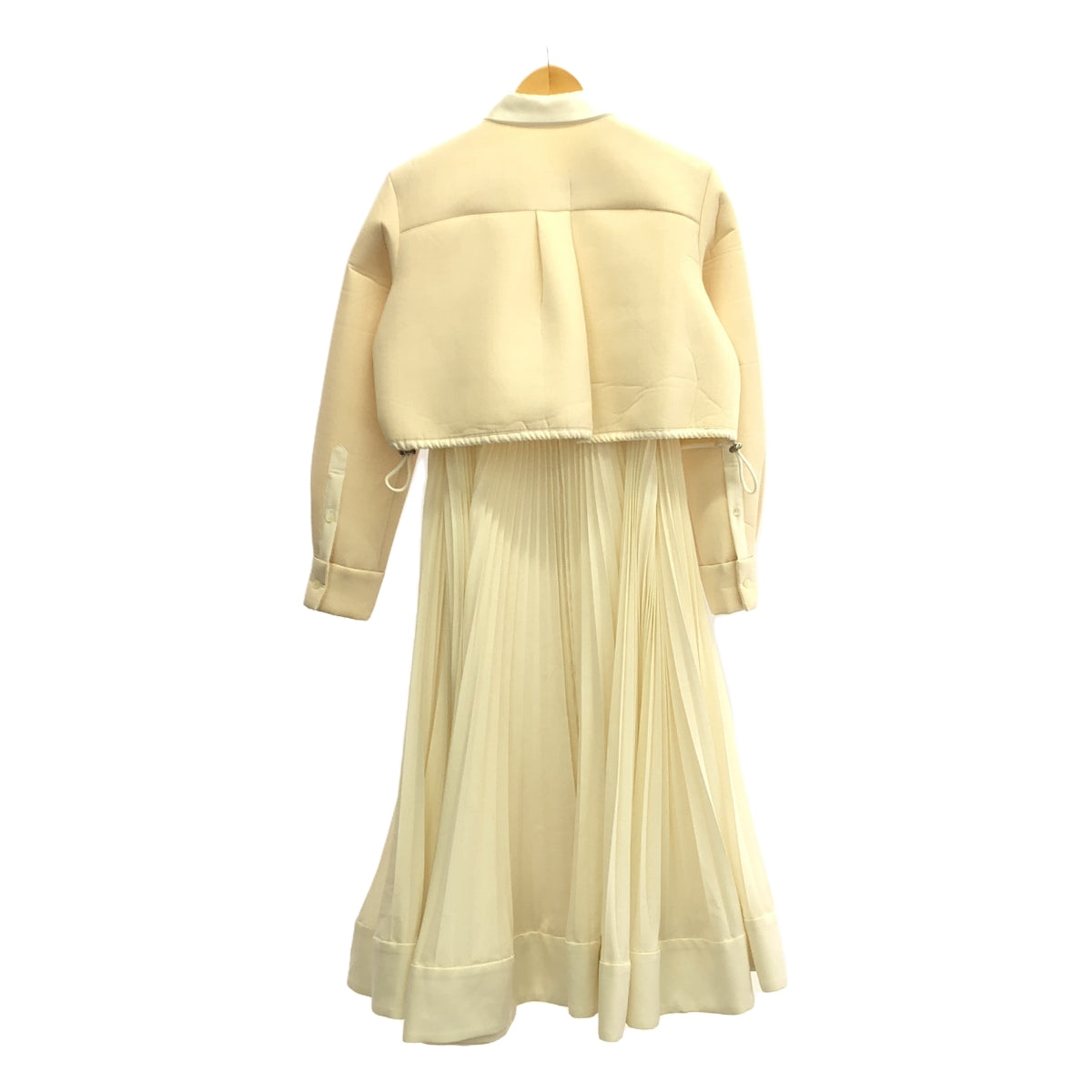 [狀況良好] sacai | 2023秋冬 |西裝黏合洋裝 |黏合褶皺洋裝 | 2 |本色 |女性的