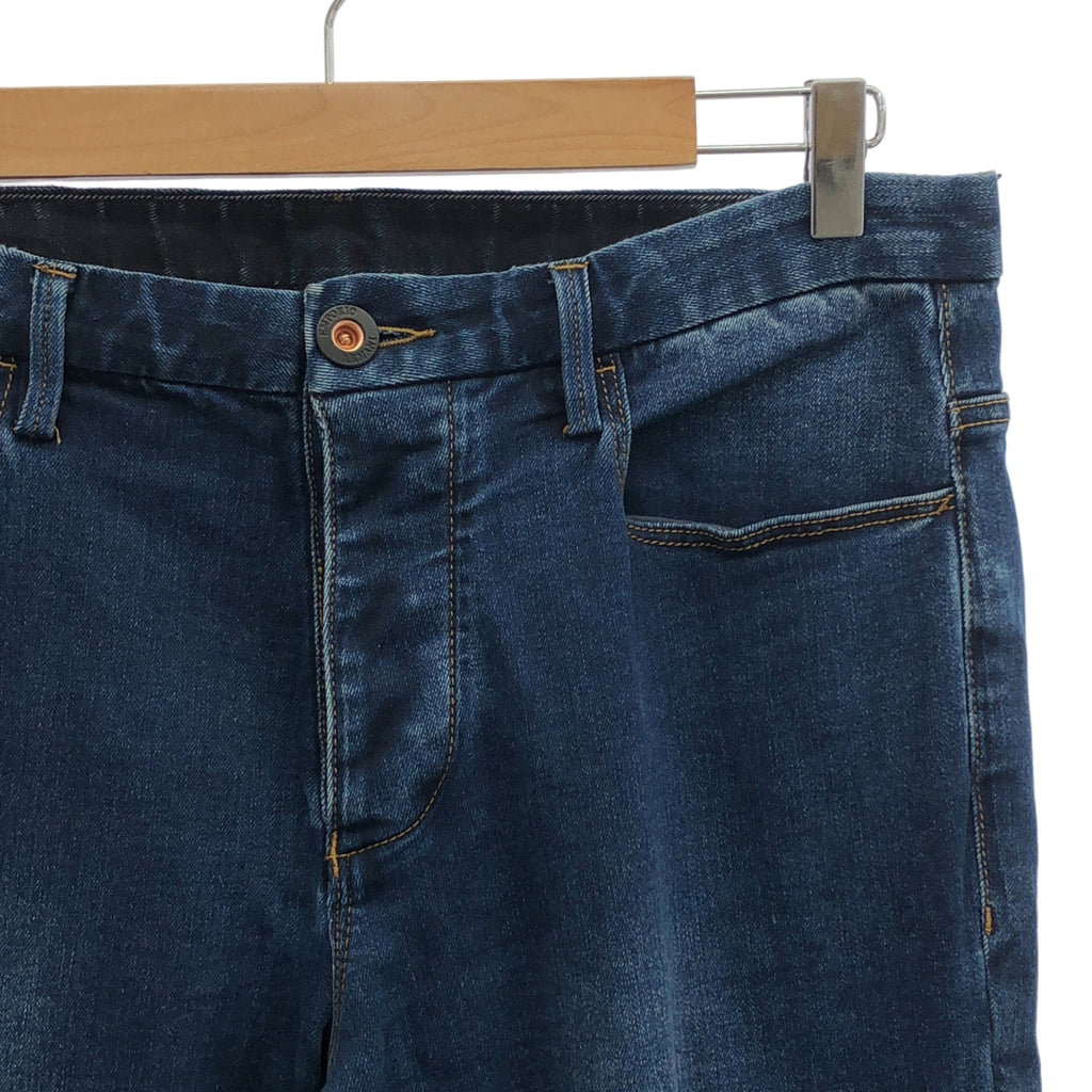 EMPORIO ARMANI / エンポリオアルマーニ | J11 SKINNY FIT 5ポケット / レザーロゴ パッチストレッチ デニムパンツ | 32 | インディゴ | メンズ