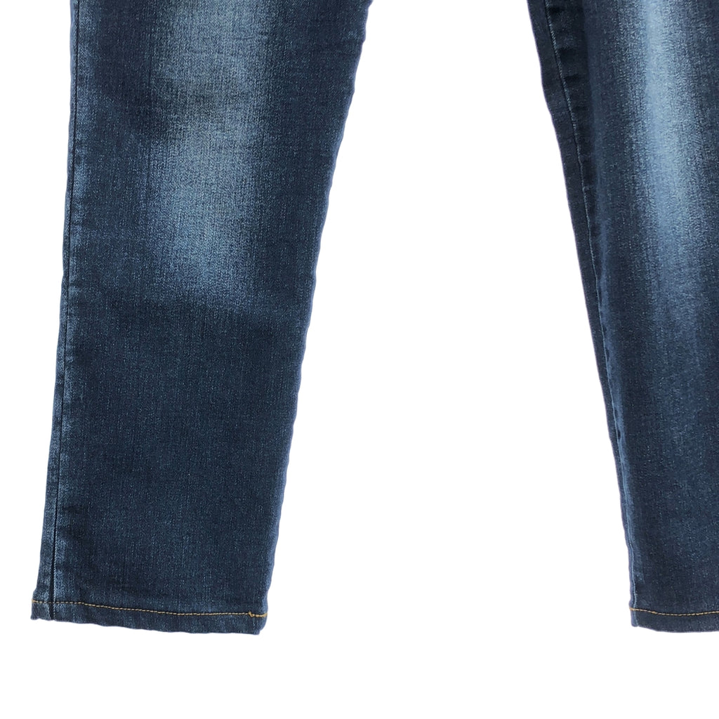 EMPORIO ARMANI / エンポリオアルマーニ | J11 SKINNY FIT 5ポケット / レザーロゴ パッチストレッチ デニムパンツ | 32 | インディゴ | メンズ