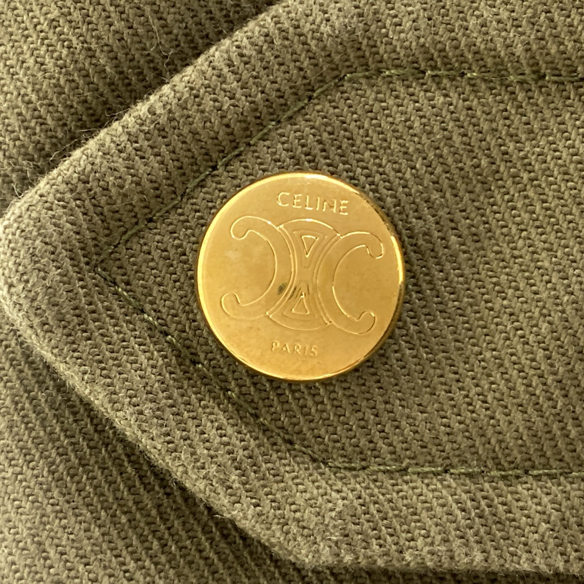 CELINE / セリーヌ | by Hedi Slimane エディ期 / コットン×ポリエステル 中綿ジャケット | 34 | カーキ | レディース