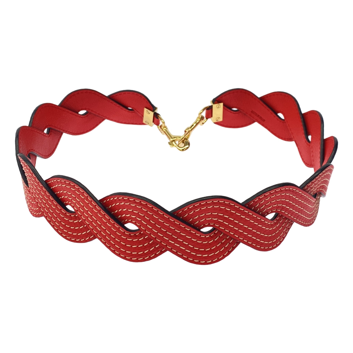 LOEWE / ロエベ | ウェイビー ステッチ ストラップ | レッド