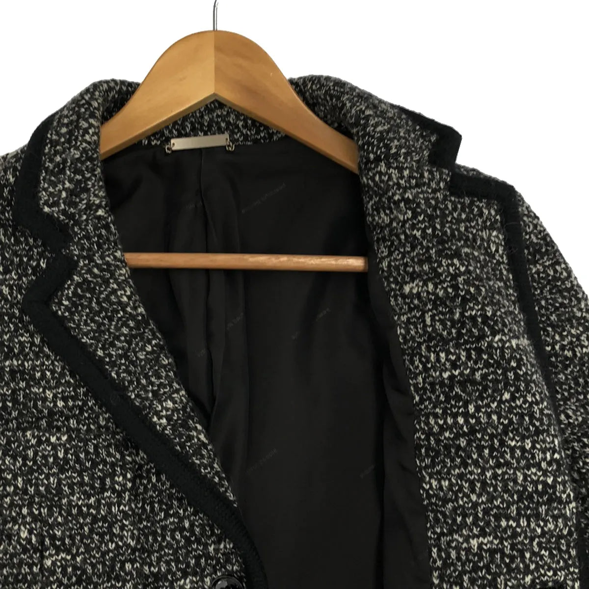 美麗的人 |羊毛混紡粗花呢滾邊訂製針織夾克 | 34 |黑/白 |女性的