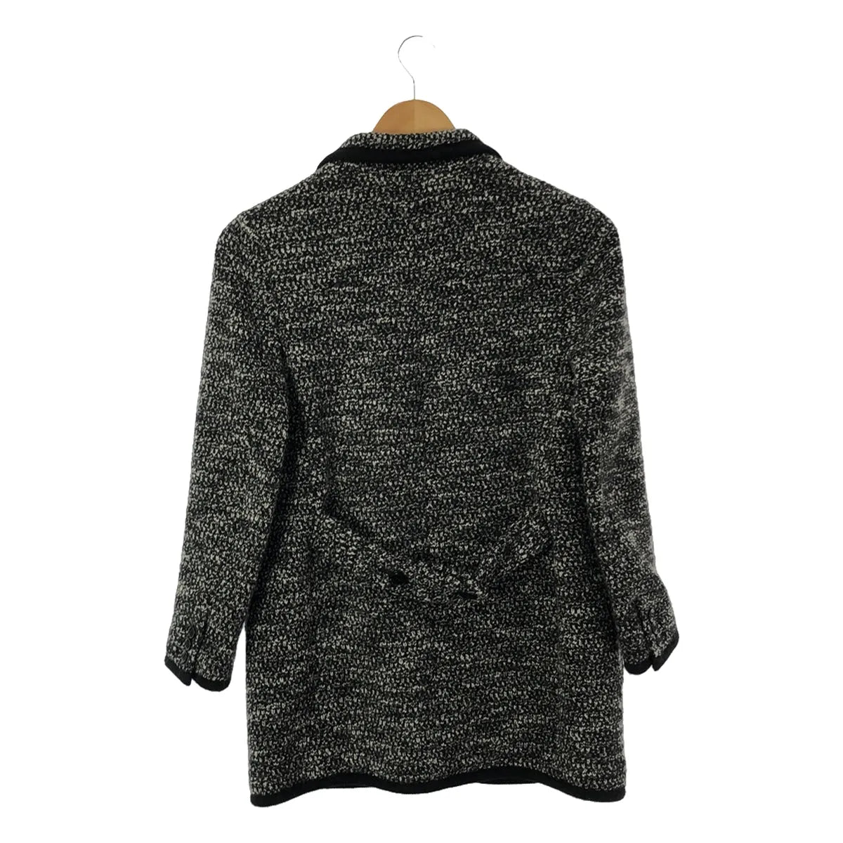 美麗的人 |羊毛混紡粗花呢滾邊訂製針織夾克 | 34 |黑/白 |女性的