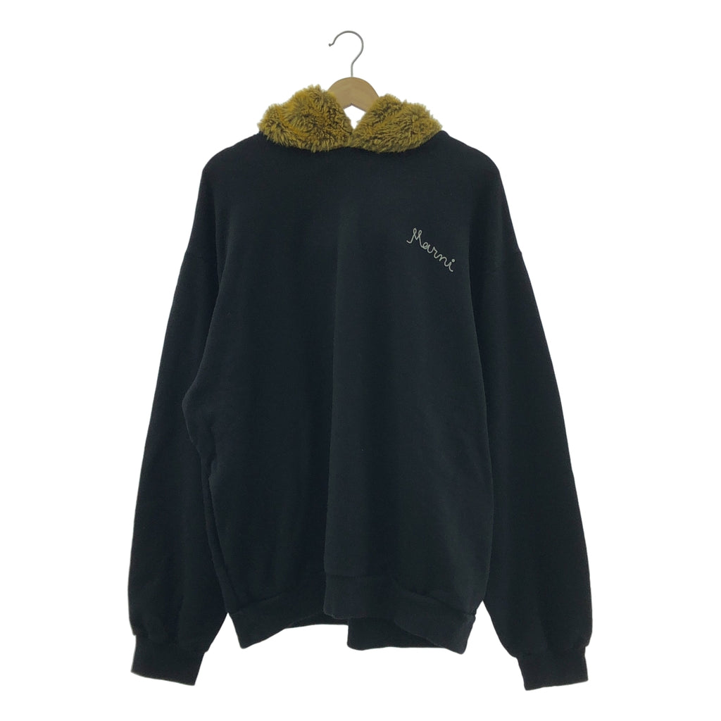 MARNI / 마르니 | 2021AW | 가짜 모피 음식 로고 자수 후디 풀오버 후드 | 48 |