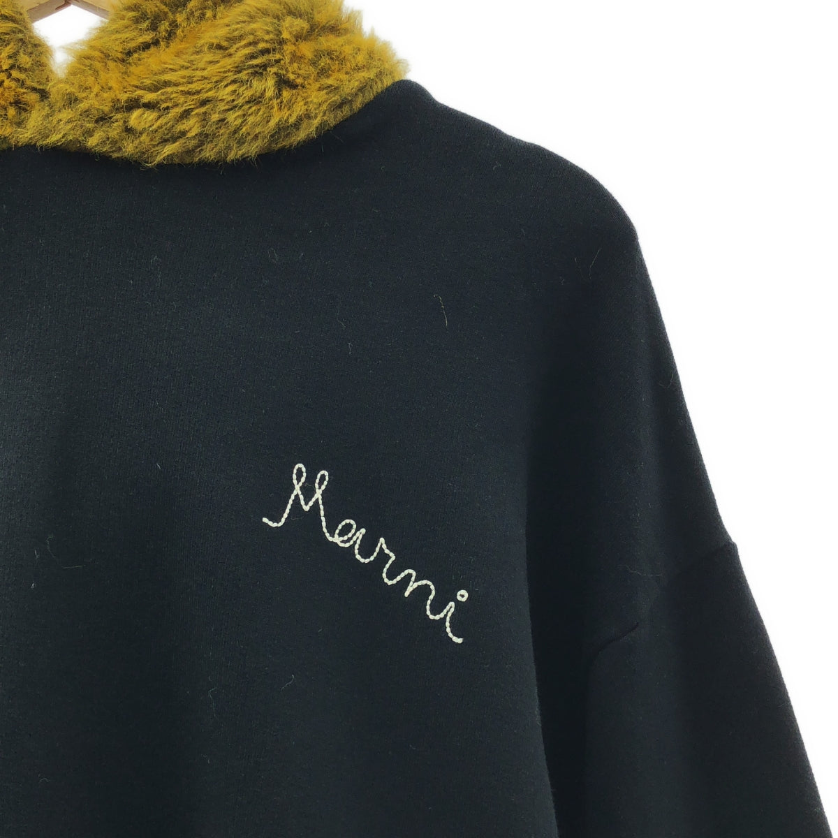 MARNI / 마르니 | 2021AW | 가짜 모피 음식 로고 자수 후디 풀오버 후드 | 48 |