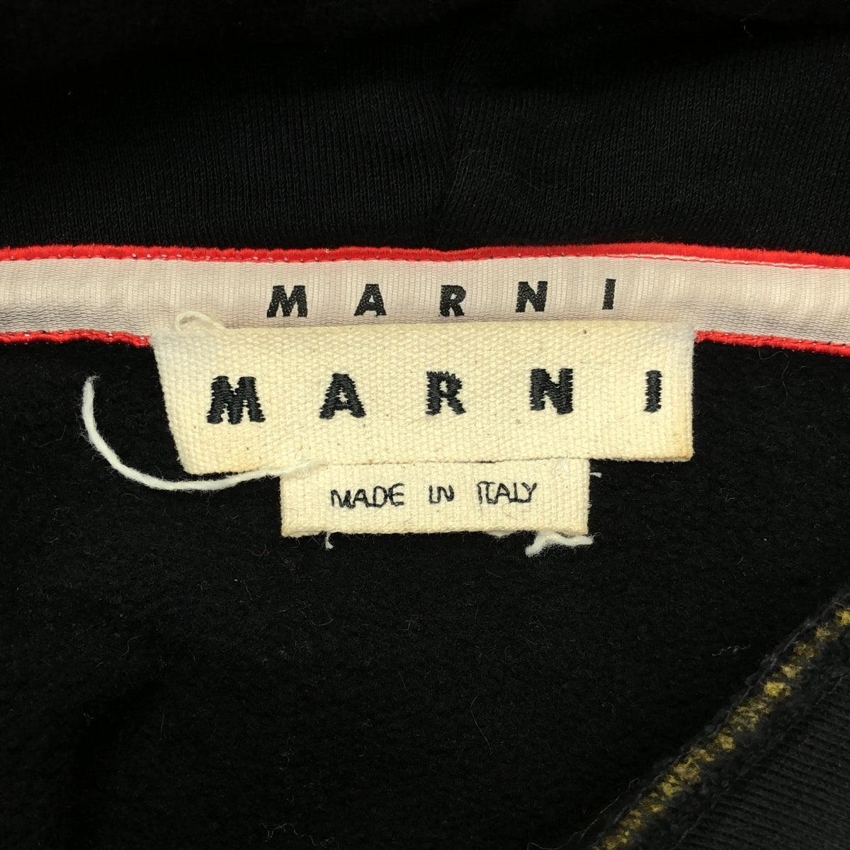 MARNI | 2021 秋冬 | 刺繡標誌仿皮草連帽衫 | 套頭連帽衫 | 尺寸 48 | 黑色 | 男款