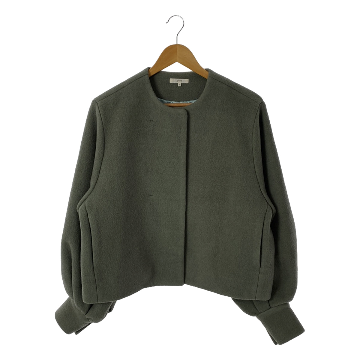 【美品】  yori / ヨリ | 2023AW | エアリーパフショートコート | 38 | モスグリーン | レディース