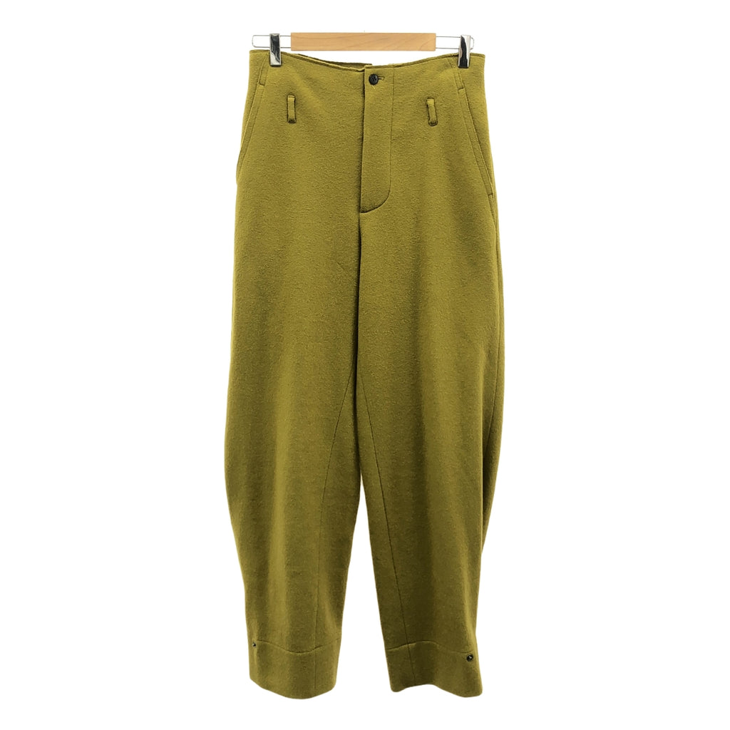 【美品】  pelleq / ぺレック | adjustable wide trousers ウール ワイドパンツ | 34 | グリーン | レディース