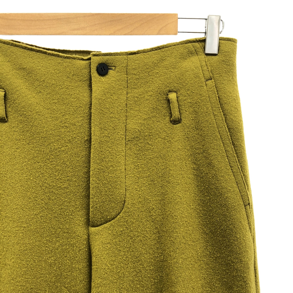【美品】  pelleq / ぺレック | adjustable wide trousers ウール ワイドパンツ | 34 | グリーン | レディース