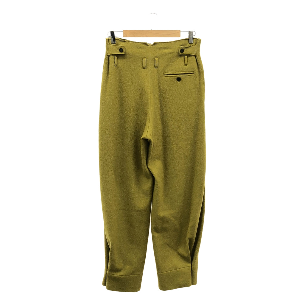 【美品】  pelleq / ぺレック | adjustable wide trousers ウール ワイドパンツ | 34 | グリーン | レディース