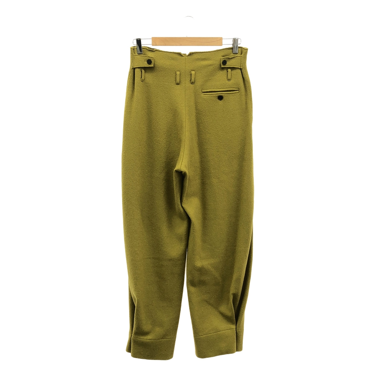 【美品】  pelleq / ぺレック | adjustable wide trousers ウール ワイドパンツ | 34 | グリーン | レディース
