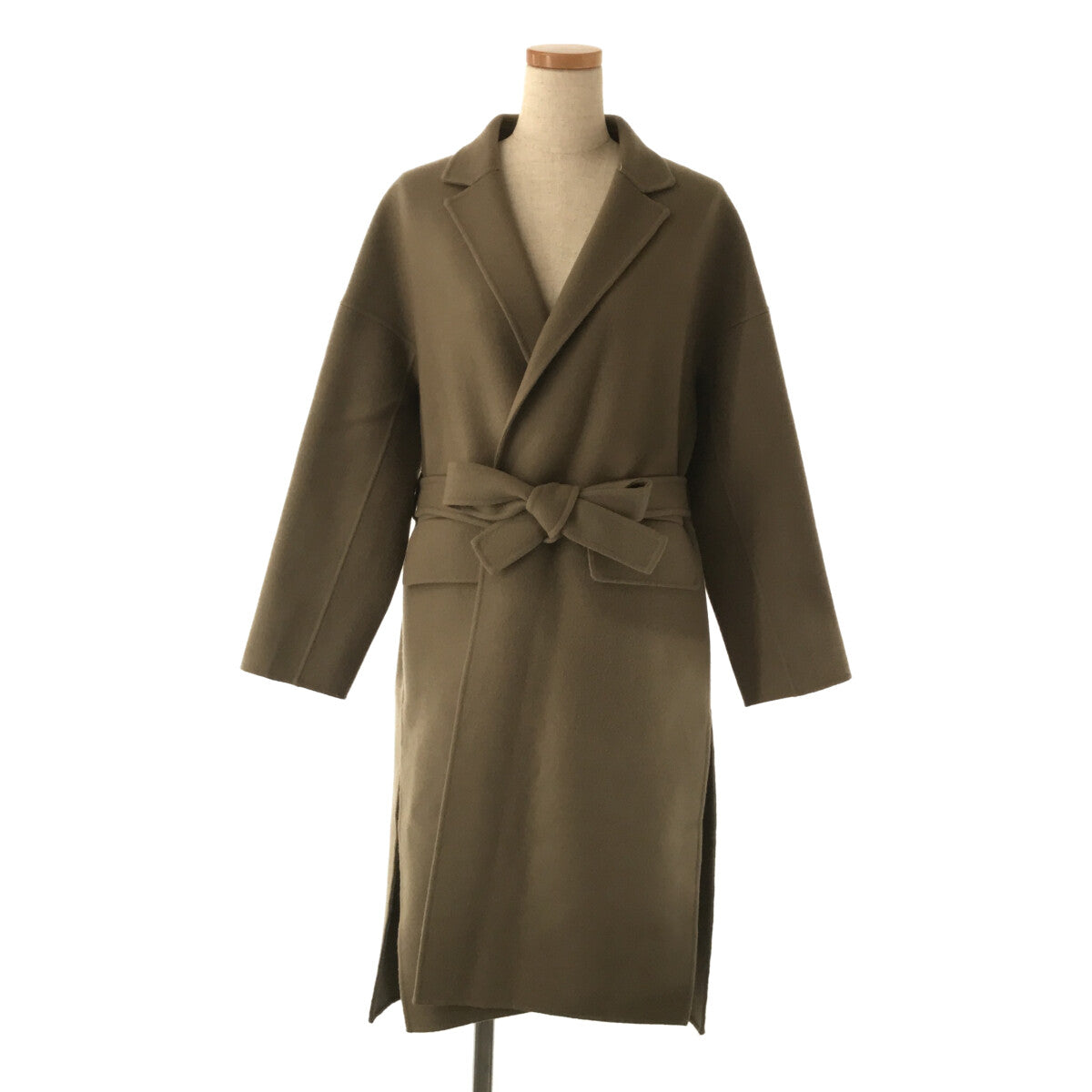 STUNNING LURE | STUNNING LURE Wool Melton Side Slit Tailored River Coat with Belt | 0 | Gray | Women's