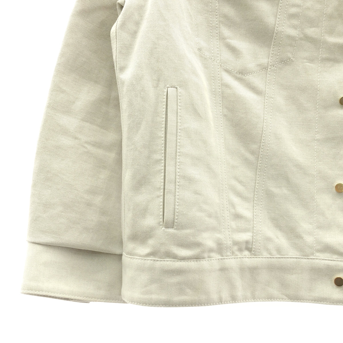 ebure | 亞麻棉斜紋無領外套 | 尺寸 38 |