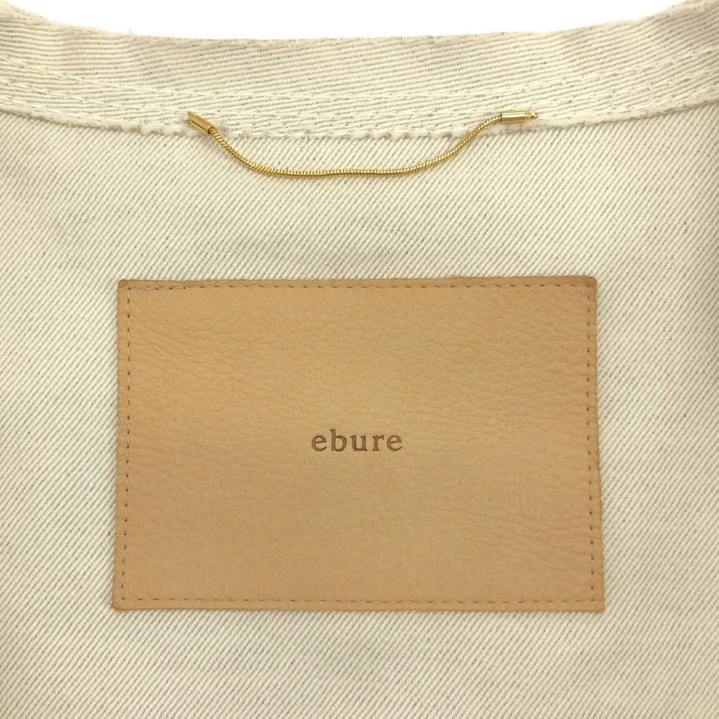 ebure | 亞麻棉斜紋無領外套 | 尺寸 38 |