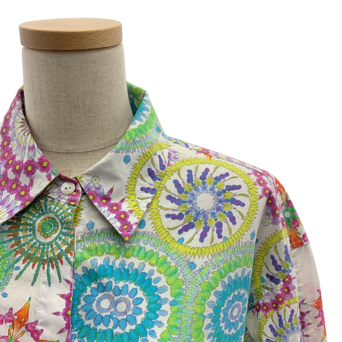 【미품】 VIVIENNE TAM / 비비안탐 | 코튼 총 무늬 벨티드 포켓 셔츠 원피스 | XS | 멀티 컬러 | 여성