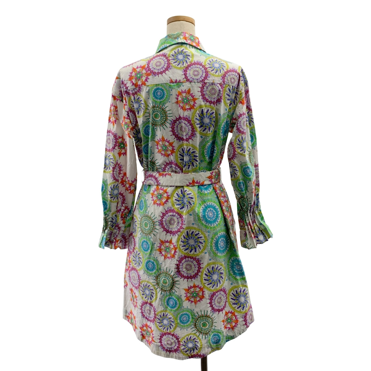 【미품】 VIVIENNE TAM / 비비안탐 | 코튼 총 무늬 벨티드 포켓 셔츠 원피스 | XS | 멀티 컬러 | 여성