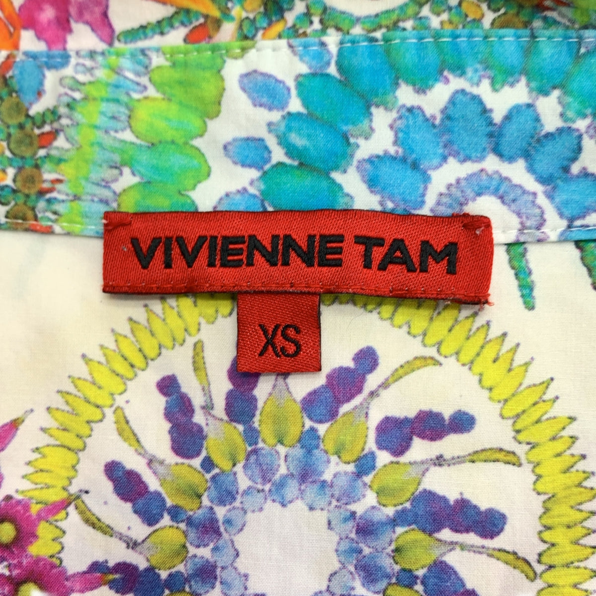 【미품】 VIVIENNE TAM / 비비안탐 | 코튼 총 무늬 벨티드 포켓 셔츠 원피스 | XS | 멀티 컬러 | 여성