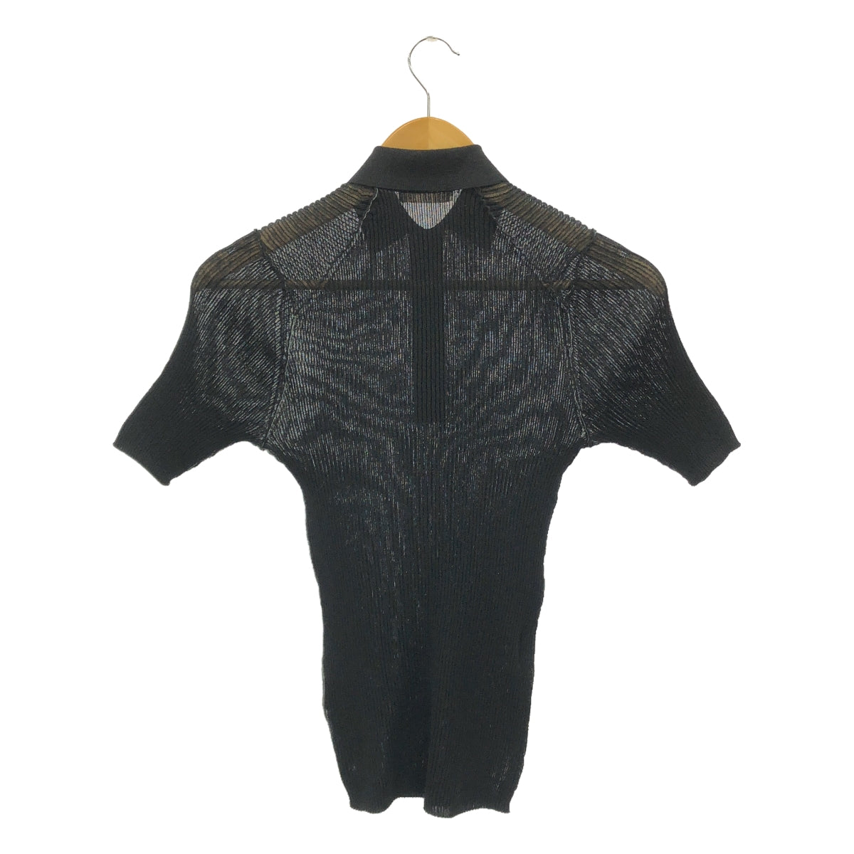 [Good Condition] Plage | 2024SS | SHEER RIB POLO | Polo Knit Sweater | F | Black | Women's