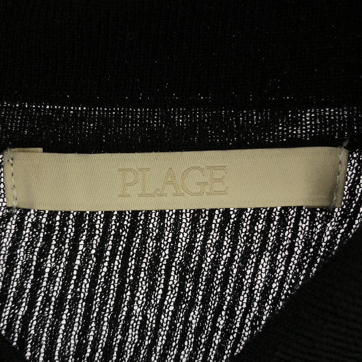 【미품】 Plage / 플라주 | 2024SS | SHEER RIB POLO / 폴로 니트 스웨터 | F | 블랙 | 여성