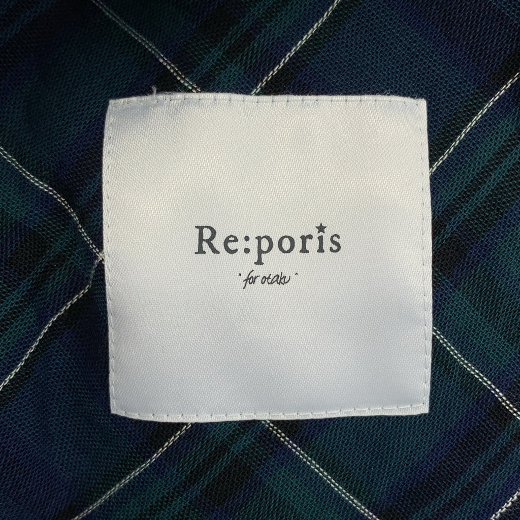 回覆：poris | 格紋披肩領繫帶連身裙 |