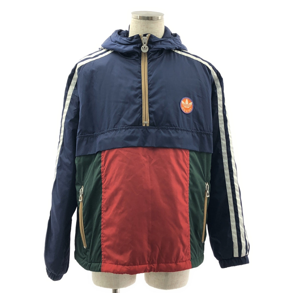 GUCCI / グッチ | × adidas / アディダス トレフォイルロゴ ジップ パラシュート プルオーバー | 46 | メンズ