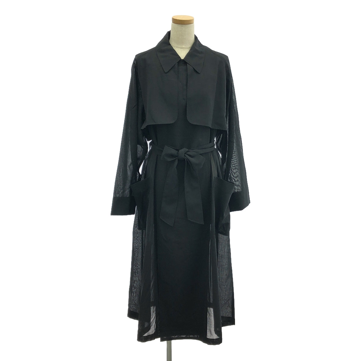 [New] HYKE | 2023SS | Restyle Archives #1 VOILE TRENCH COAT | 1 | Black | Women's