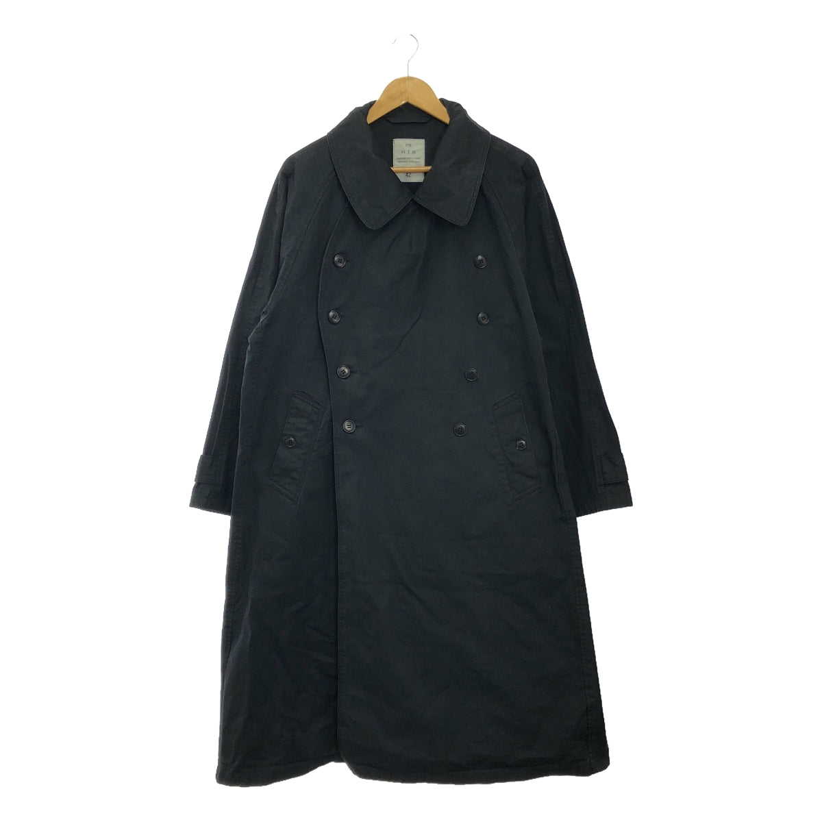 【美品】  HTS / エイチティーエス | HEAVY WEIGHT COTTON TWILL DOUBLE OVER COAT ダブル オーバー コート | 42 | ダークチャコール | レディース