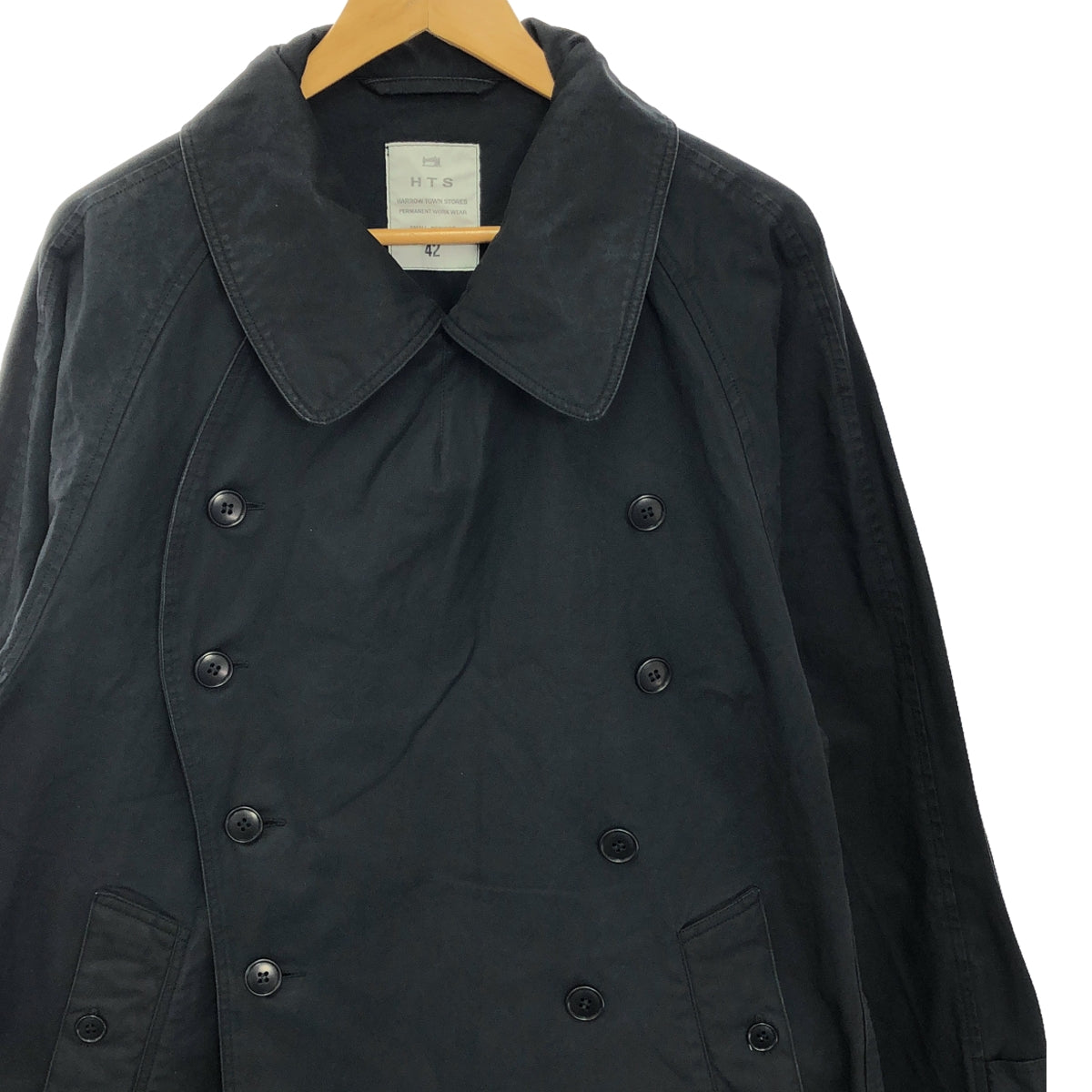 【美品】  HTS / エイチティーエス | HEAVY WEIGHT COTTON TWILL DOUBLE OVER COAT ダブル オーバー コート | 42 | ダークチャコール | レディース