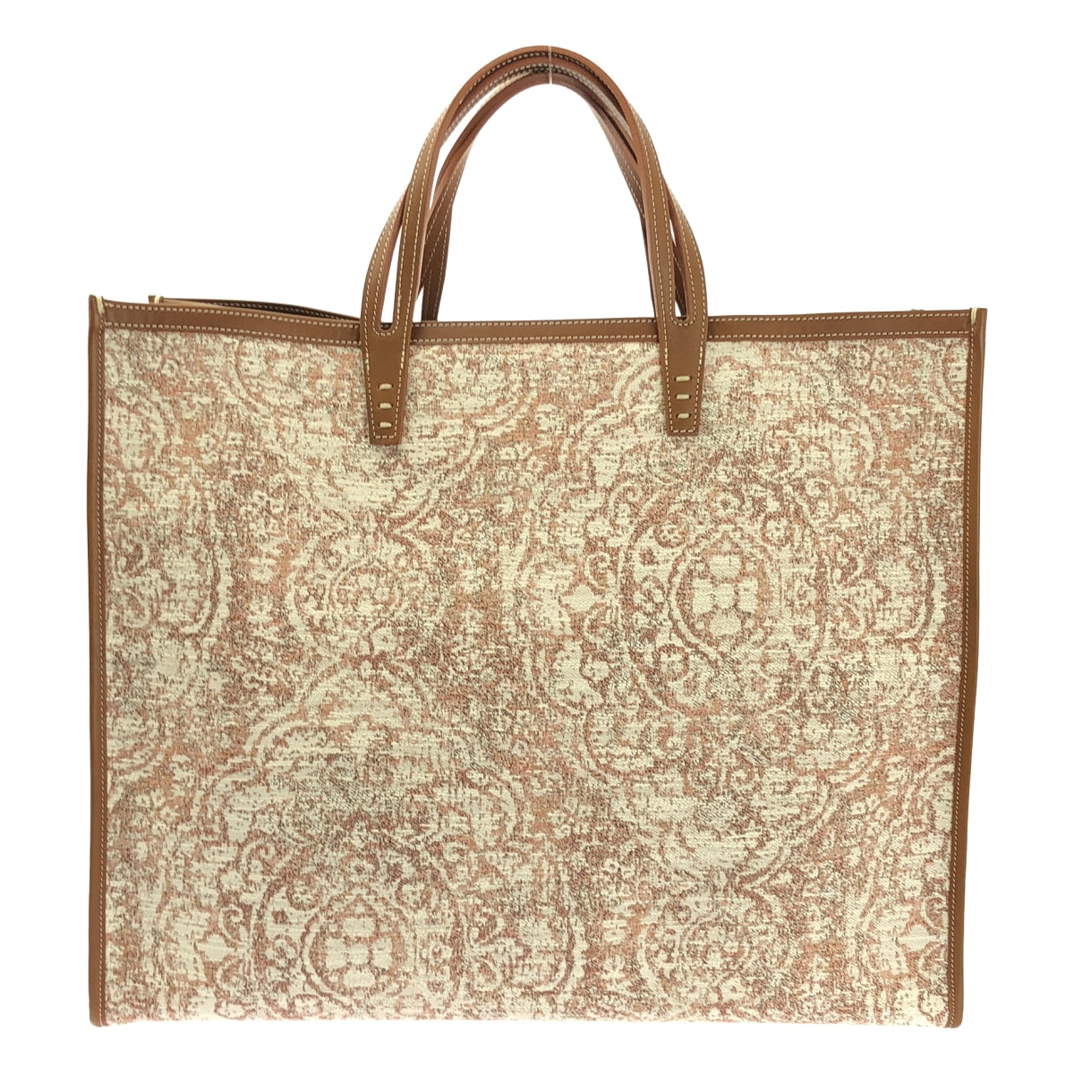 【미품】 A VACATION / 어바케이션 | TANK PAISLEY / 총무늬 자가드 가죽 핸들 토트 백 | 브라운 계 | 여성