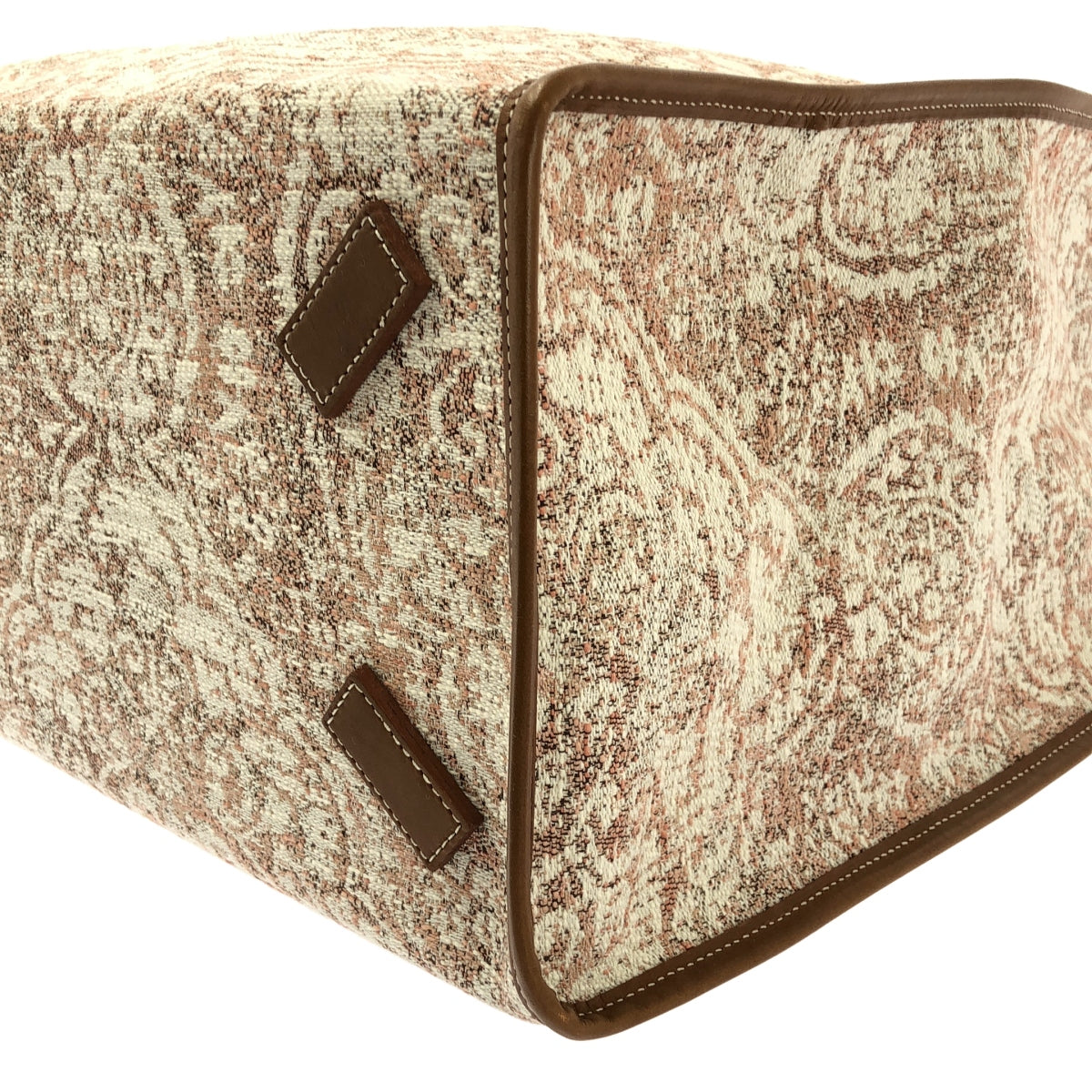 【미품】 A VACATION / 어바케이션 | TANK PAISLEY / 총무늬 자가드 가죽 핸들 토트 백 | 브라운 계 | 여성