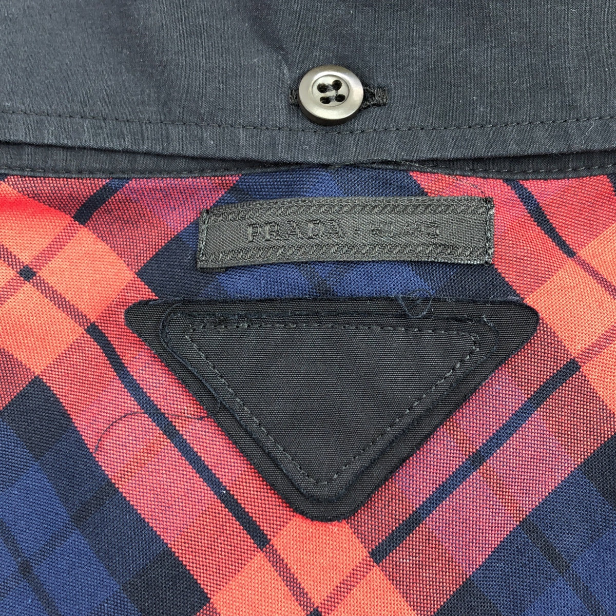 PRADA / プラダ | チェック柄 ロングシャツ | 36 | レッド