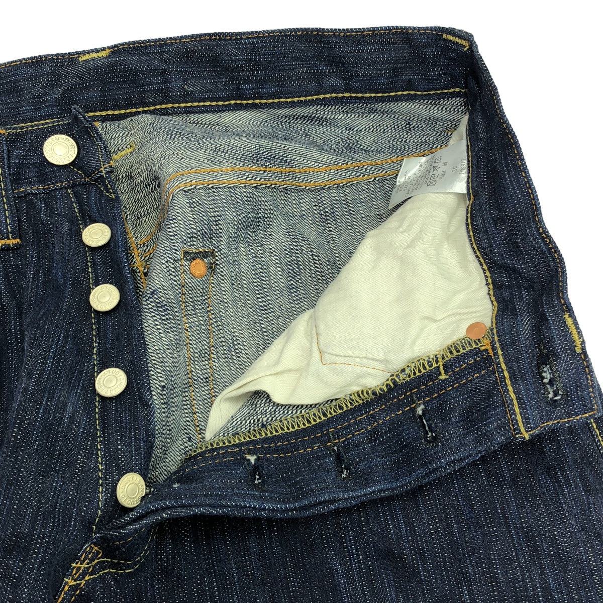 STUDIO D'ARTISAN | D1833 / Awa-style indigo dyeing leather patch selvedge denim pants | 32 | Men's