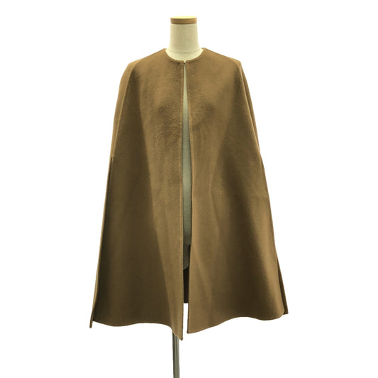 [Good Condition] MADISON BLUE | SIDE SLIT LONG CAPE Wool Cape Coat | 00(XS) | Brown | Women's