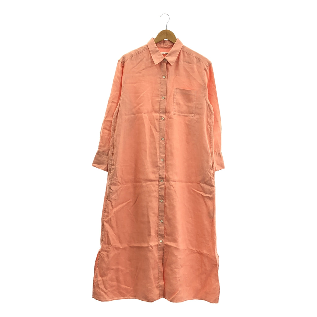 Whim Gazette / ウィムガゼット | リネン シャツ ワンピース | 36 | ピンク | レディース