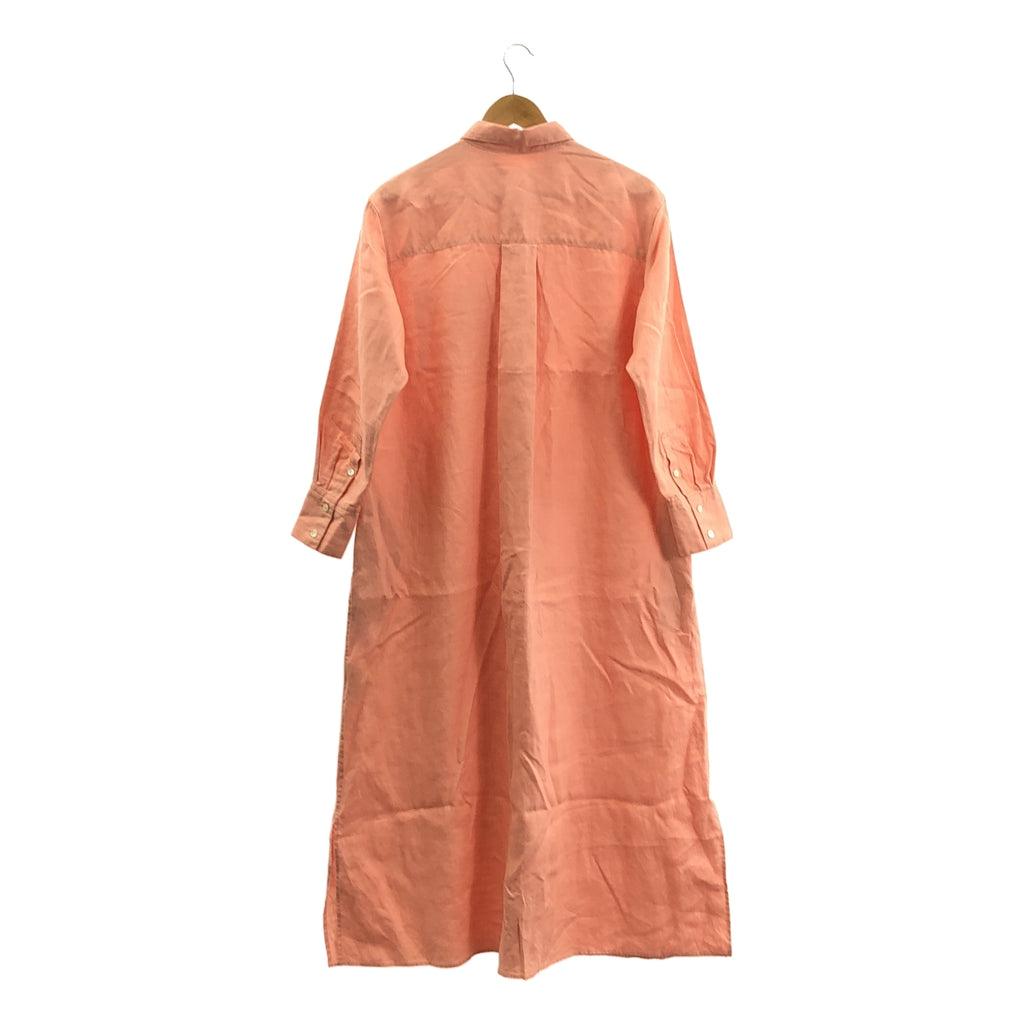 Whim Gazette / ウィムガゼット | リネン シャツ ワンピース | 36 | ピンク | レディース