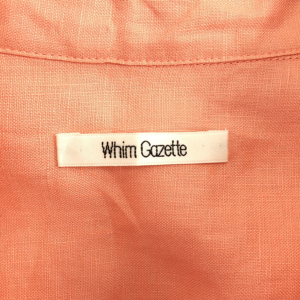 Whim Gazette / ウィムガゼット | リネン シャツ ワンピース | 36 | ピンク | レディース