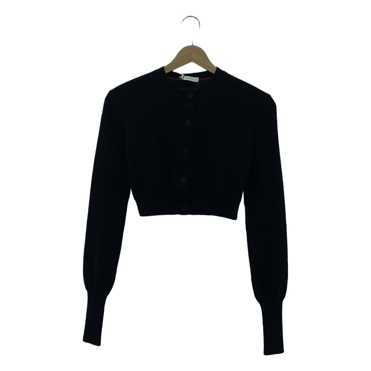 【신품】 FERRAGAMO / 페라가모 | 캐시미어 혼합 크롭 가디건 | XS | 블랙 | 여성