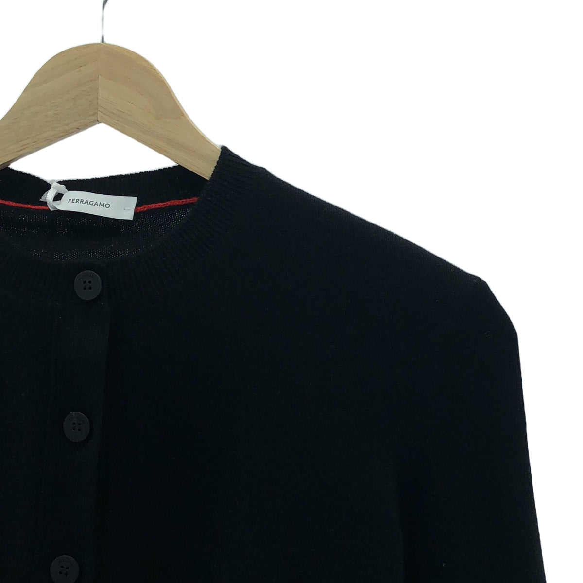 【新品】  FERRAGAMO / フェラガモ | カシミヤ混 クロップド カーディガン | XS | ブラック | レディース