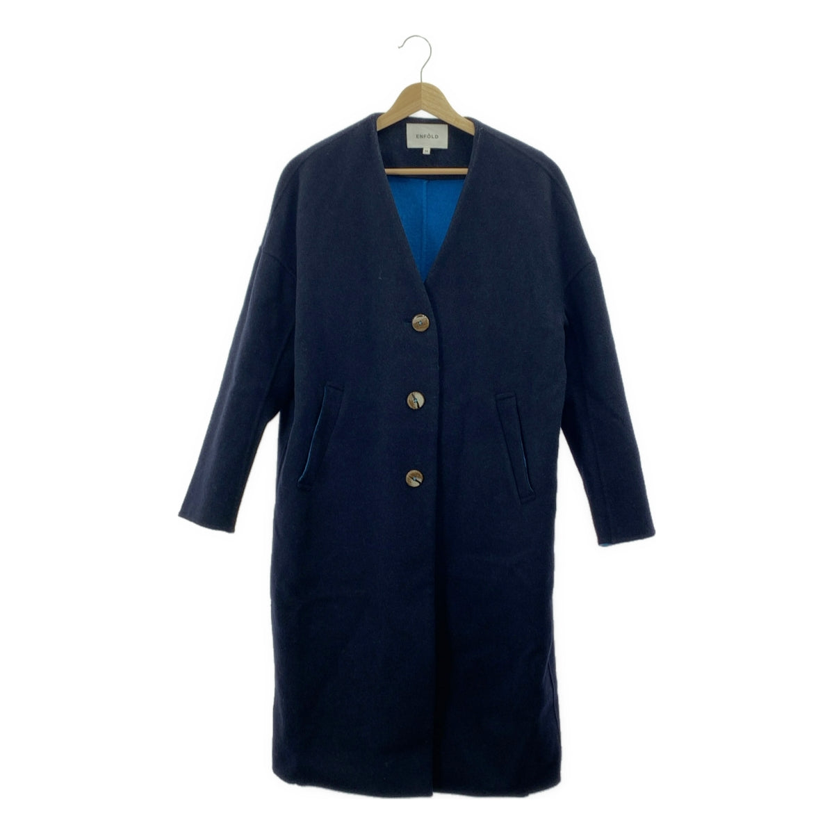 ENFOLD | Wool River 無領直筒大衣 | 36 碼 | 女款