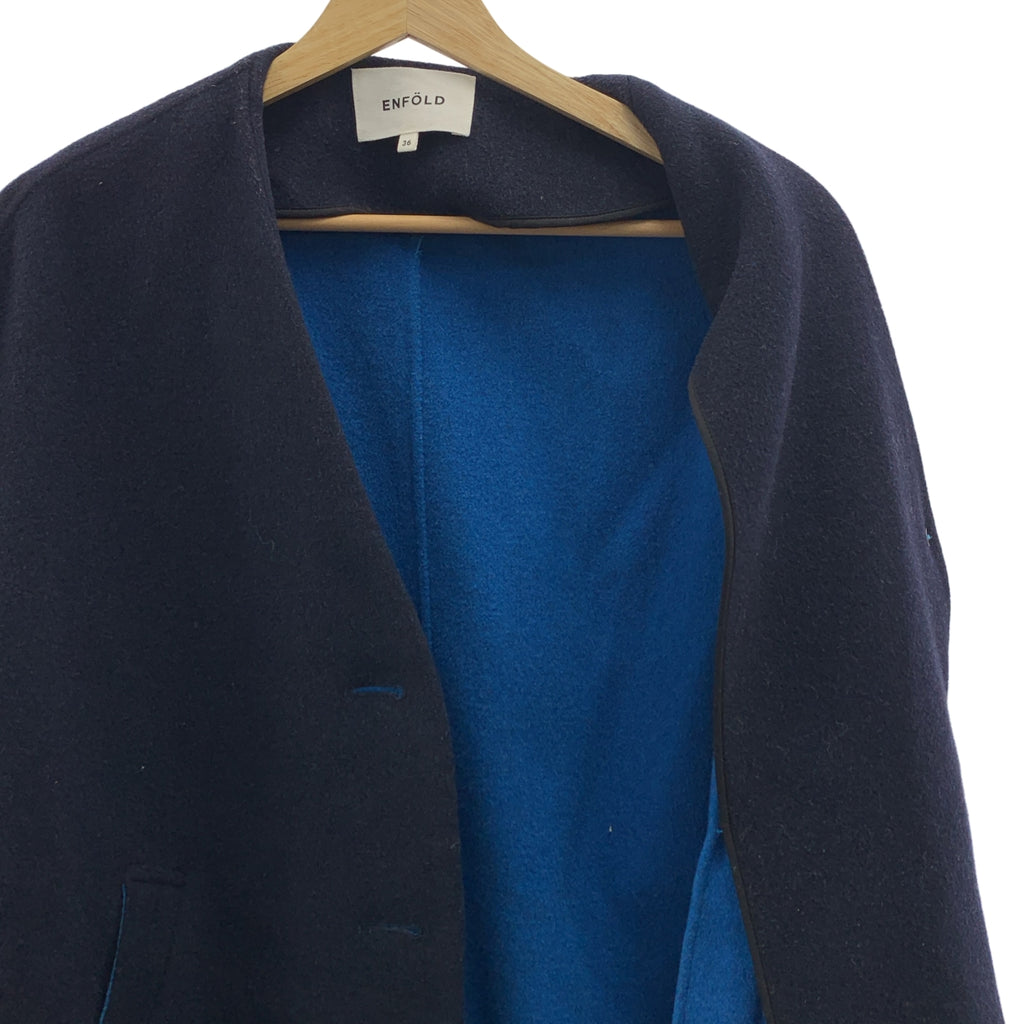ENFOLD | Wool River 無領直筒大衣 | 36 碼 | 女款