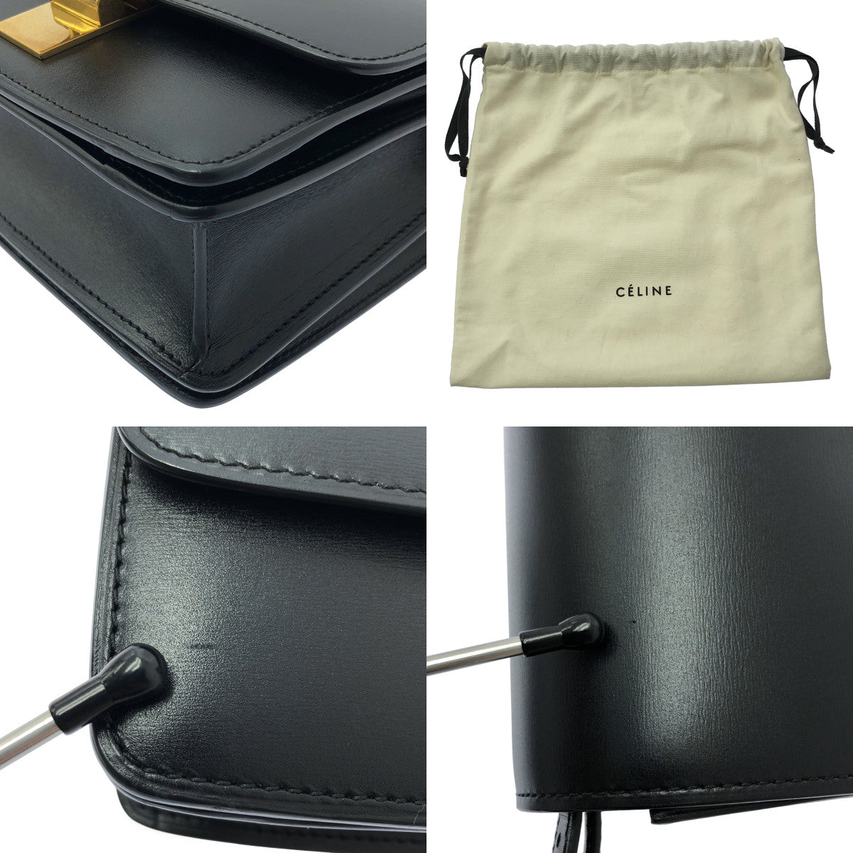 【美品】CELINE フィービー期 クラシックボックス スモール 黒 セリーヌ 一生モノバッグ！『CELINE(セリーヌ)』CLASSIC BOX(クラッシック