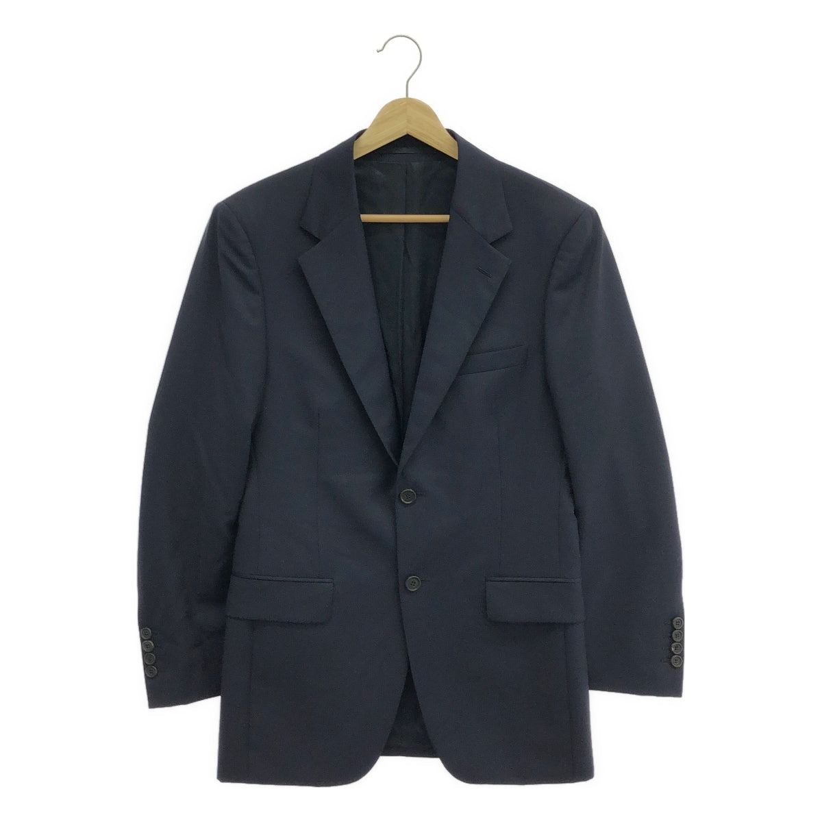 PRADA | 2B single-breasted tailored jacket suit / fully lined | 48 | Navy | Men's