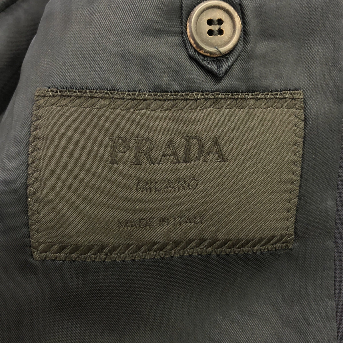 PRADA | 2B single-breasted tailored jacket suit / fully lined | 48 | Navy | Men's