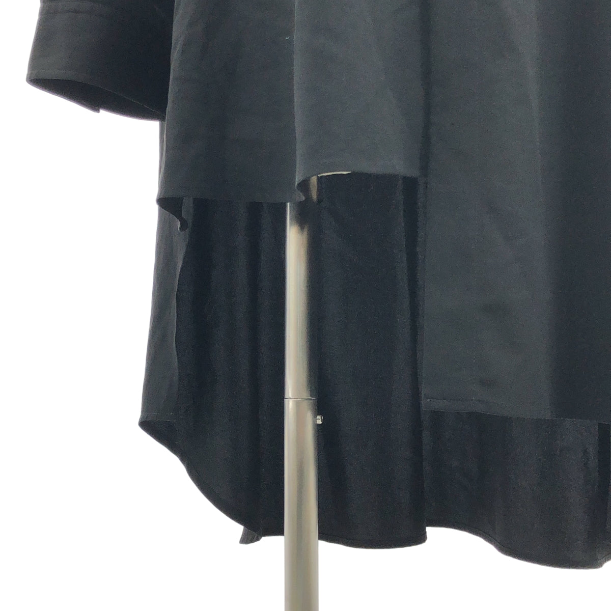 Ground Y / 그라운드 와이 | 2021AW | Big asymmetric shi / 트리아세테이트 비대칭 셔츠 | 3 | 블랙 | 남성