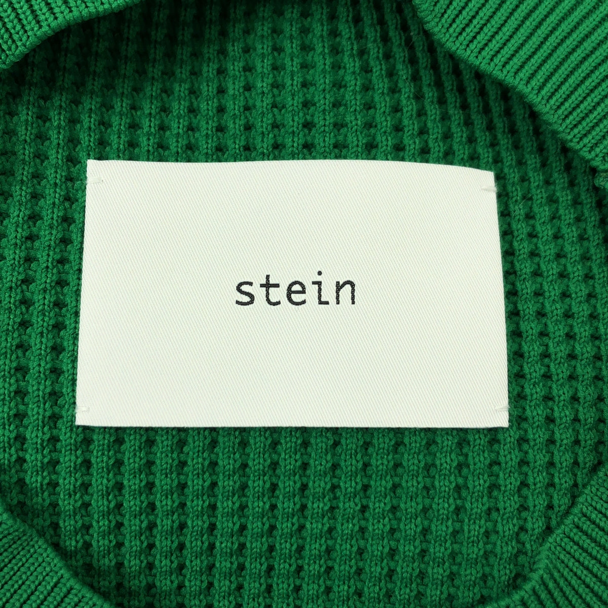 【미품】 stein / 슈타인 | 2023SS | OVERSIZED WAFFLE KNIT LS / 와플 오버 니트 | S | 그린 | 남성