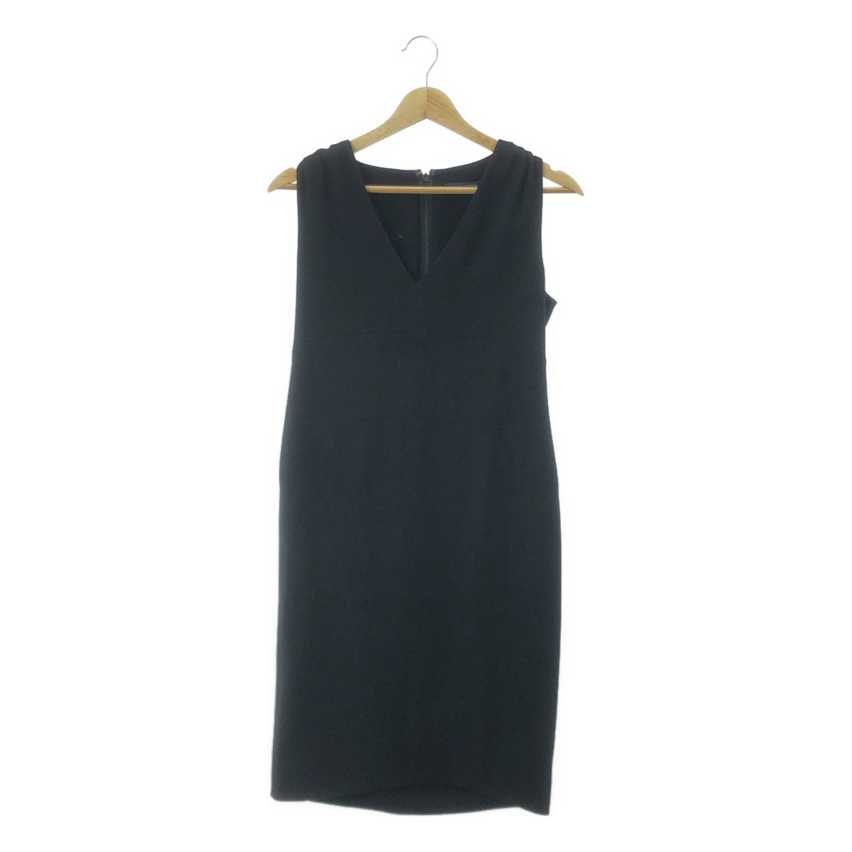 [成色極佳] YOKO CHAN / Yoko Chan | 肩部珍珠V領無袖連身裙 | 38碼 | 黑色 | 女款